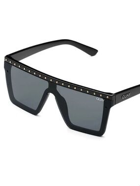 Quay x JLO "Hindsight" Shield Frame Studded Sunglasses